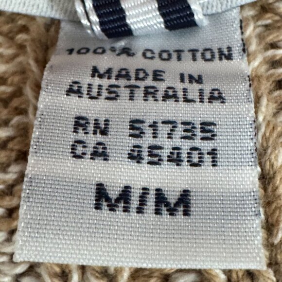 Izod Heather Tan Textured Geometric Print Knit Cardigan Sweater Shawl Collar M - Picture 9 of 13